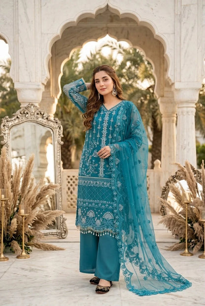 Desire Studio's Designer Heavy Soft Net Sharara Suit Set
