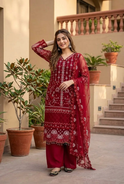 Desire Studio's Designer Heavy Soft Net Sharara Suit Set