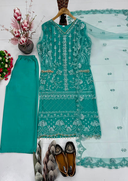 Desire Studio's Designer Heavy Soft Net Sharara Suit Set