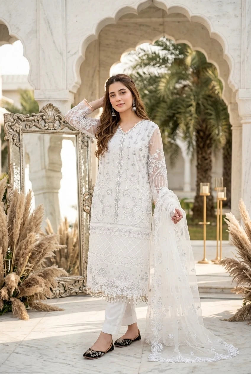 Desire Studio's Designer Heavy Soft Net Sharara Suit Set