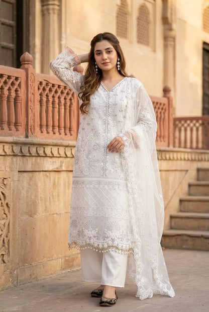 Desire Studio's Designer Heavy Soft Net Sharara Suit Set