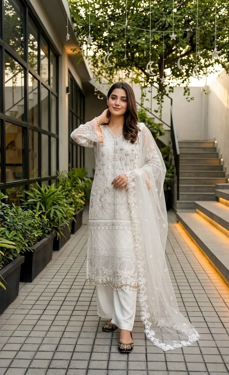 Desire Studio's Designer Heavy Soft Net Sharara Suit Set