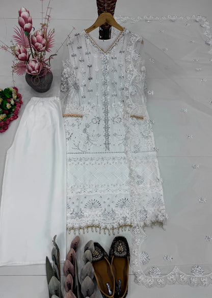 Desire Studio's Designer Heavy Soft Net Sharara Suit Set