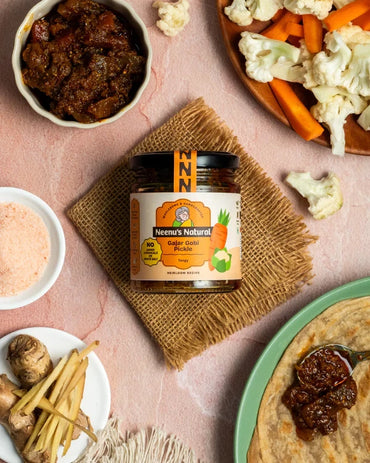 Neenus Natural Gajar Gobi Mixed Veg Pickle (All Natural | Traditional)