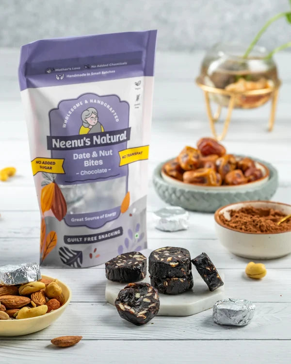 Neenus Natural Date and nuts bites - Dark Chocolate