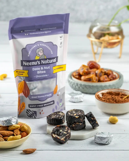 Neenus Natural Date and nuts bites - Dark Chocolate