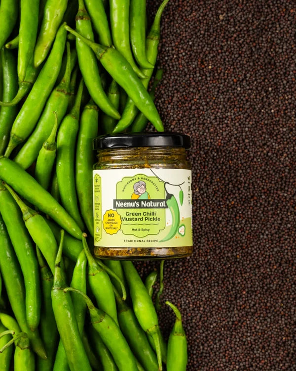 Neenus Natural Green Chilli Mustard Pickle