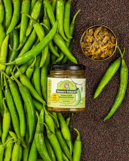Neenus Natural Green Chilli Mustard Pickle