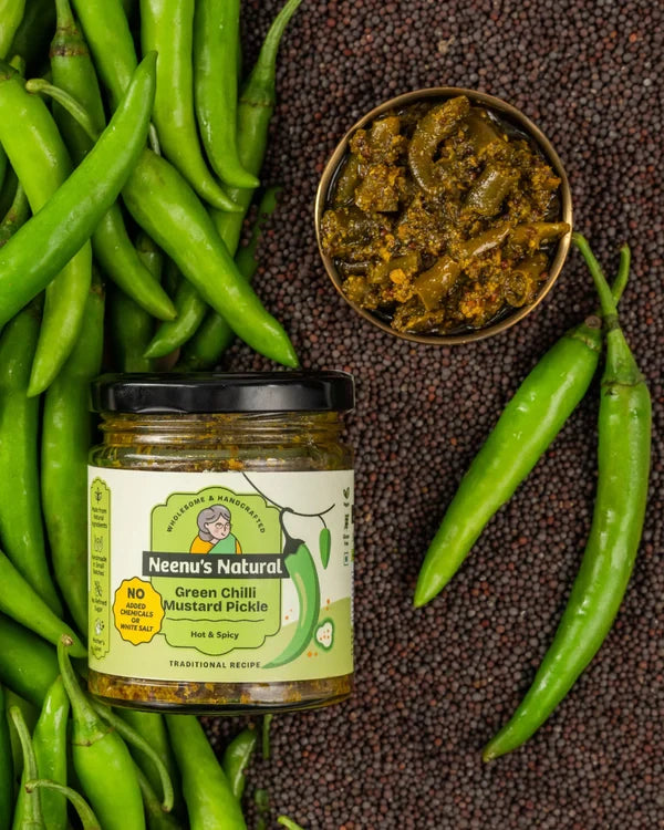 Neenus Natural Green Chilli Mustard Pickle