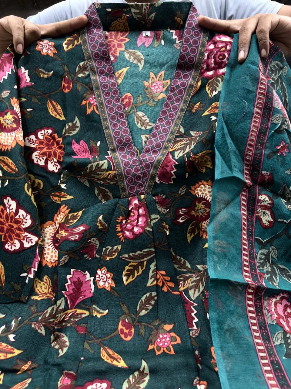 Vastra Creation's A-Line Printed Premium Cotton Blend Suit