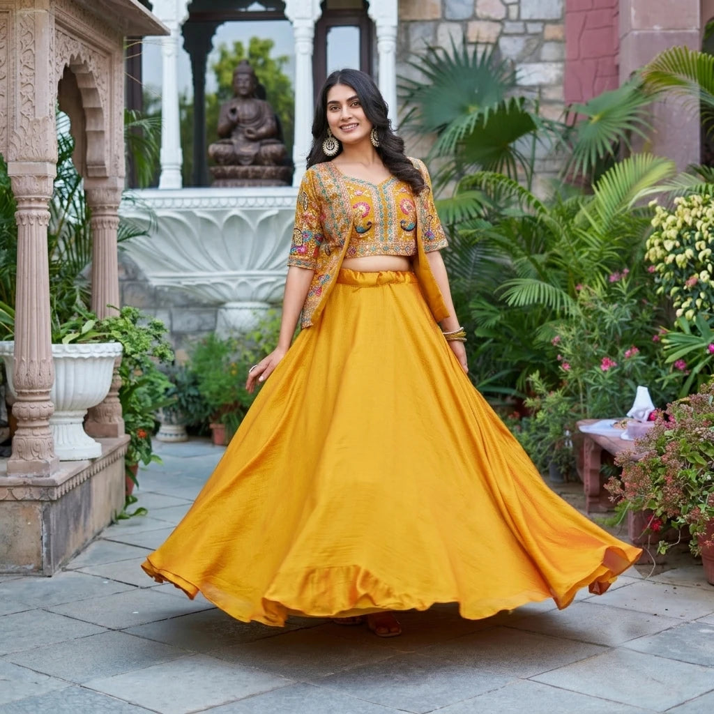 Shree Ram Creation New Festival Lehenga Choli & Embroidered Koti Set
