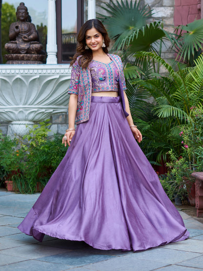 Shree Ram Creation New Festival Lehenga Choli & Embroidered Koti Set