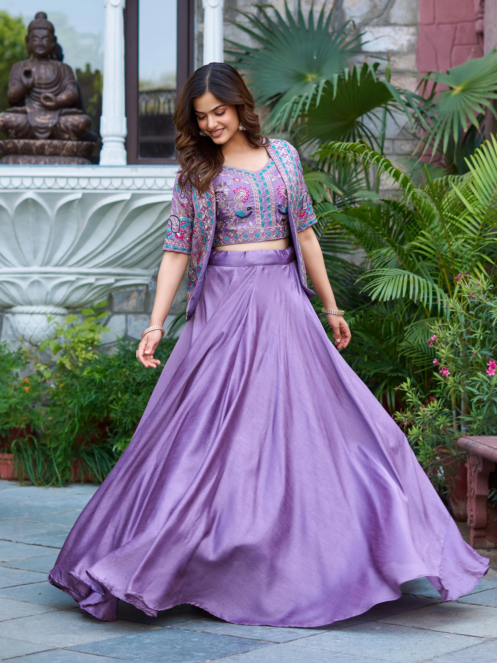 Shree Ram Creation New Festival Lehenga Choli & Embroidered Koti Set
