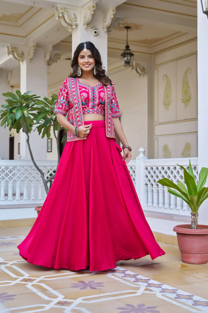 Shree Ram Creation New Festival Lehenga Choli & Embroidered Koti Set
