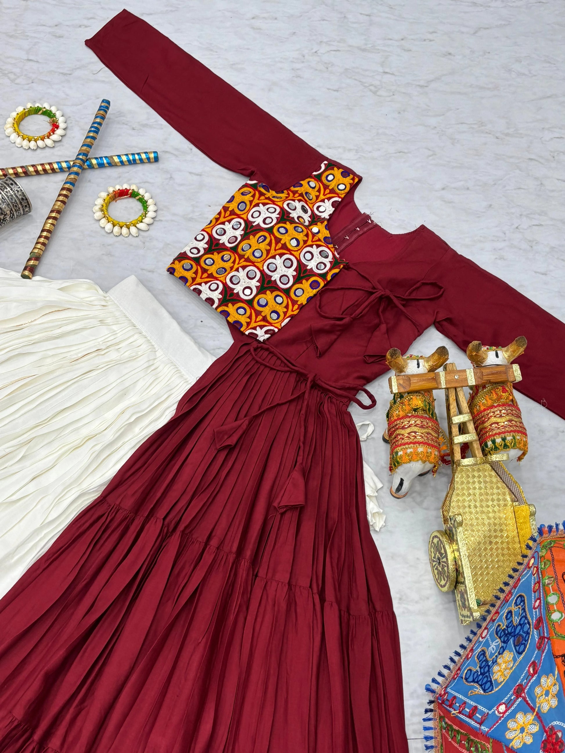 Shree Ram Creation Navratri Special Gamathi Work Lehenga Choli
