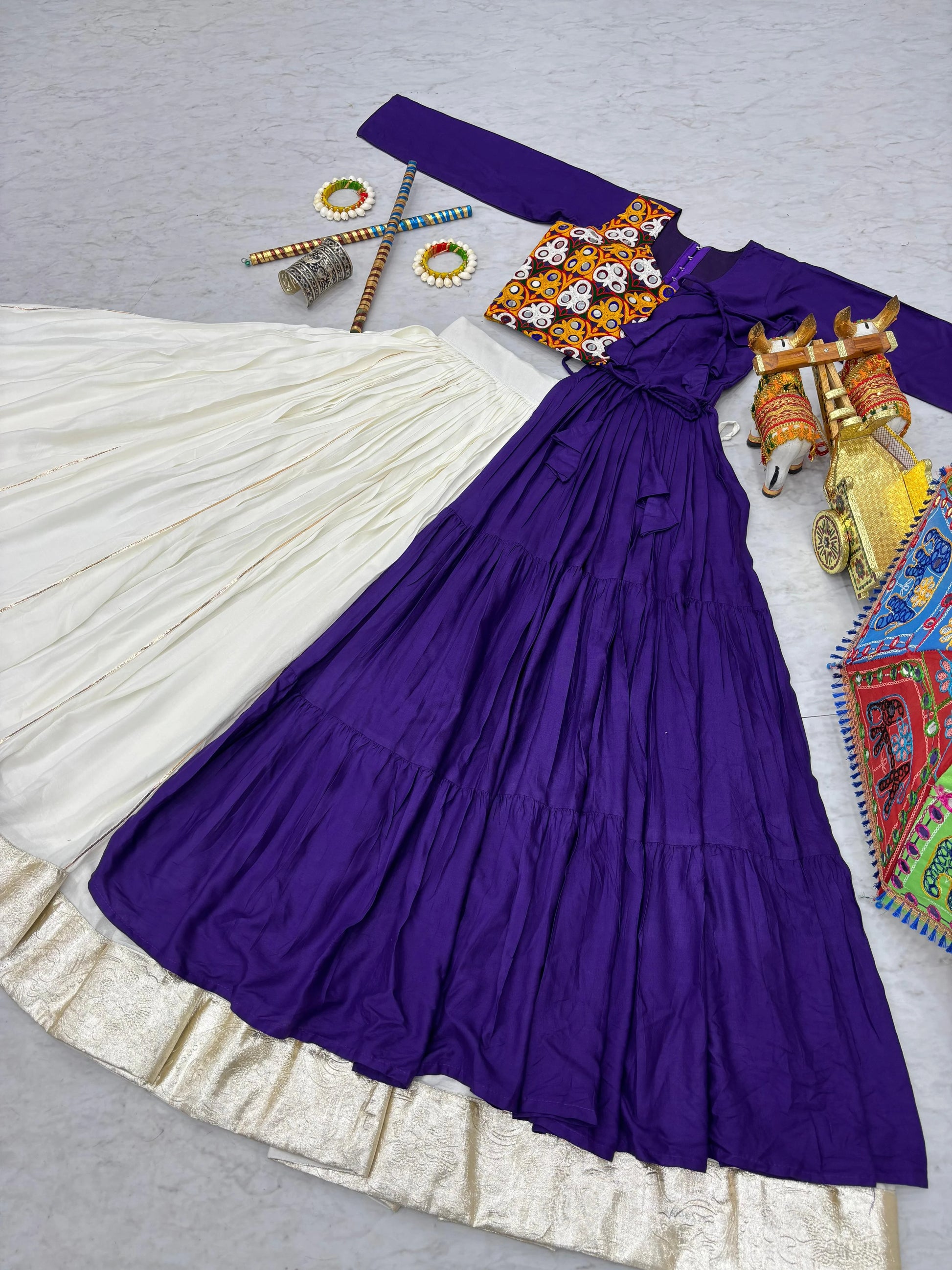 Shree Ram Creation Navratri Special Gamathi Work Lehenga Choli