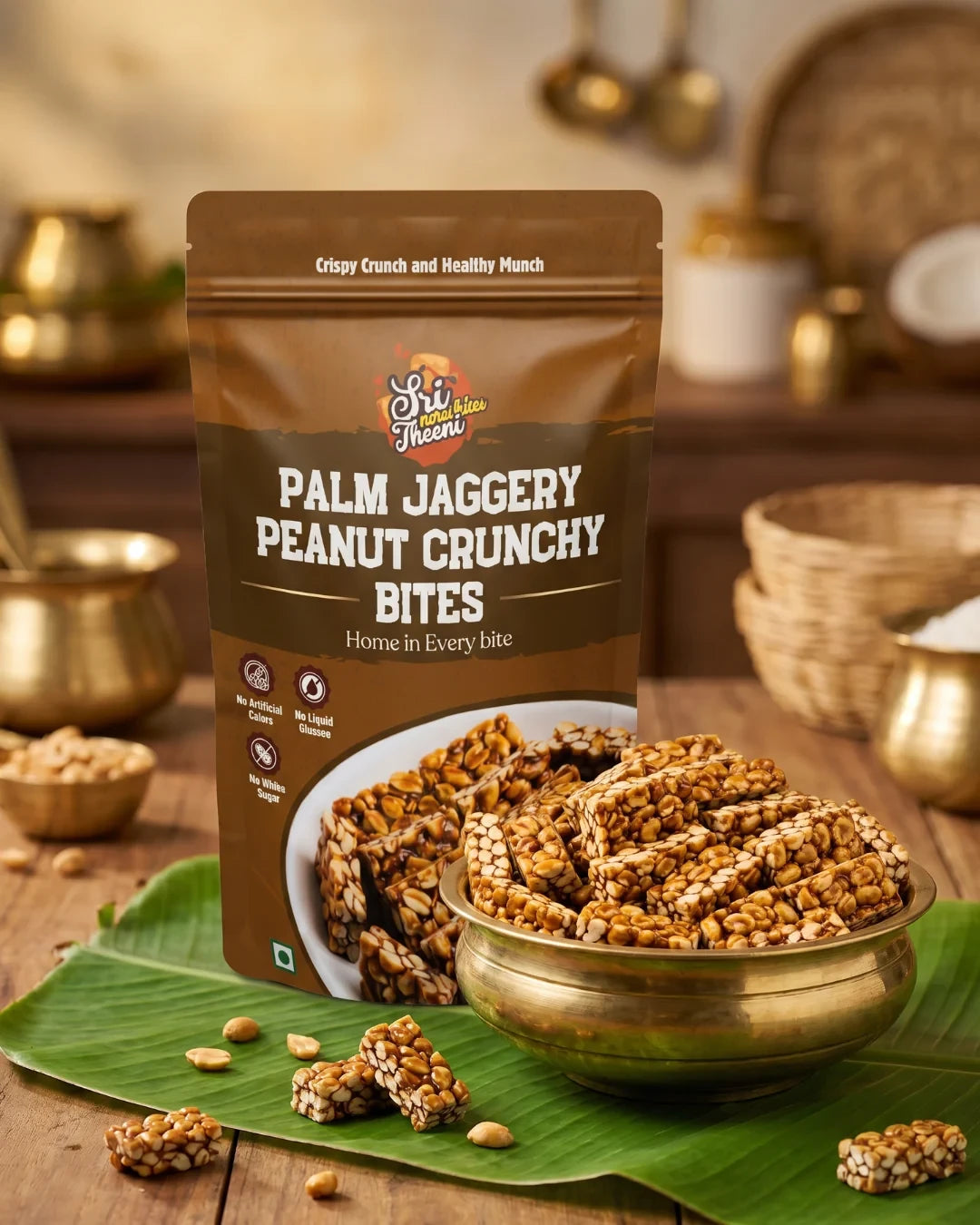 Sri Norukku Theeni Palm Jaggery Peanut Crunchy Bites