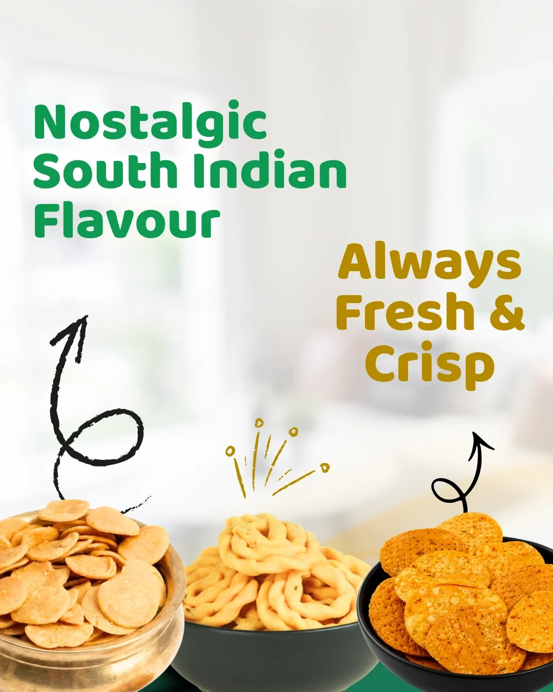 Sri Norukku Theeni Traditional Murukku, Seedai, Thattai & Ribbon Pakoda - Combo Pack of 10