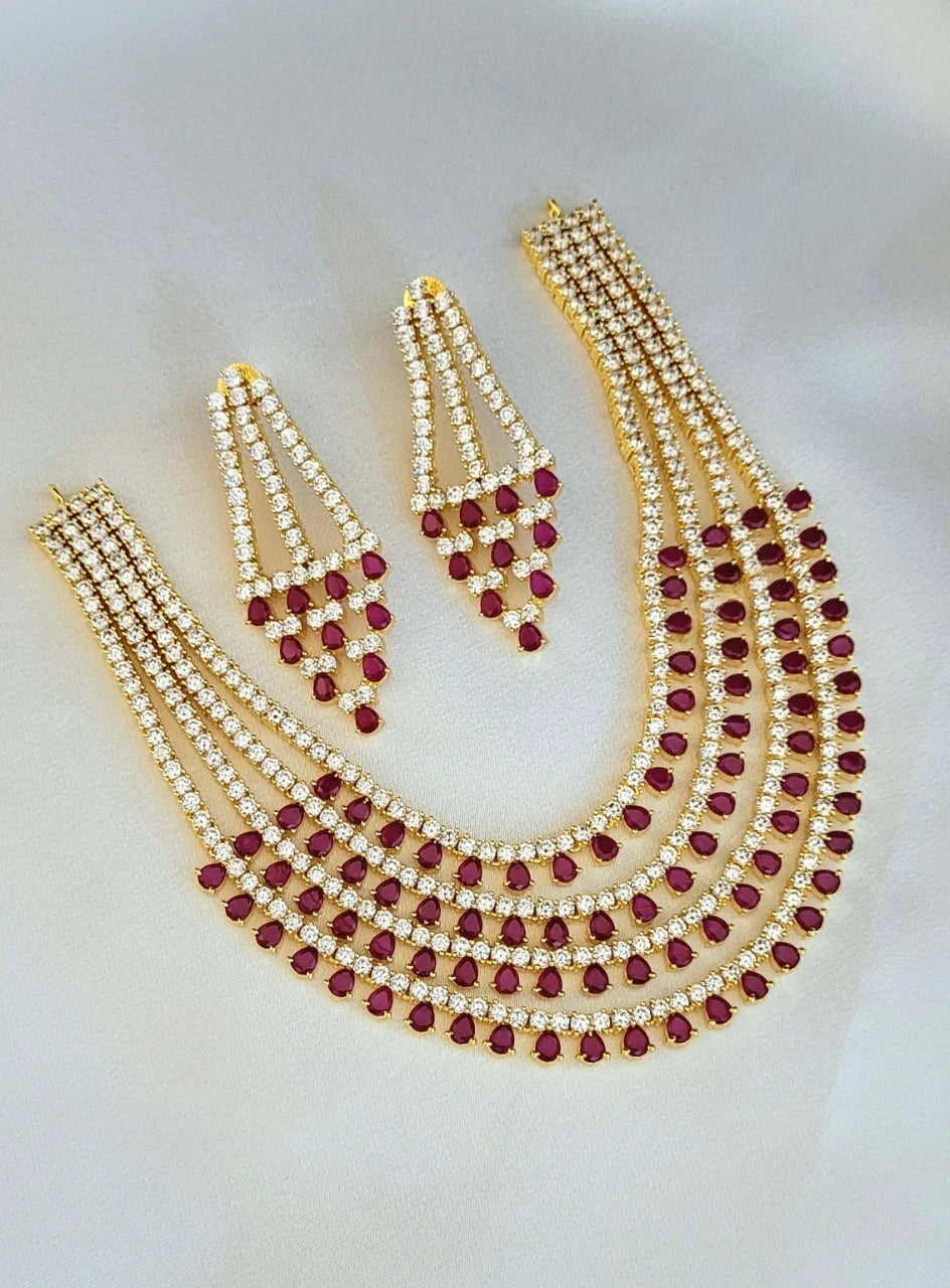 Elegents' Layer Ad Stone Necklace Set