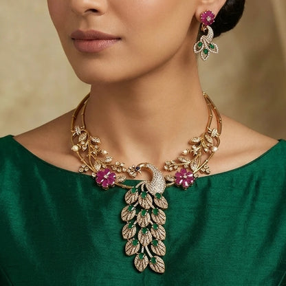 Elegents' Designer Peacock Necklace Set
