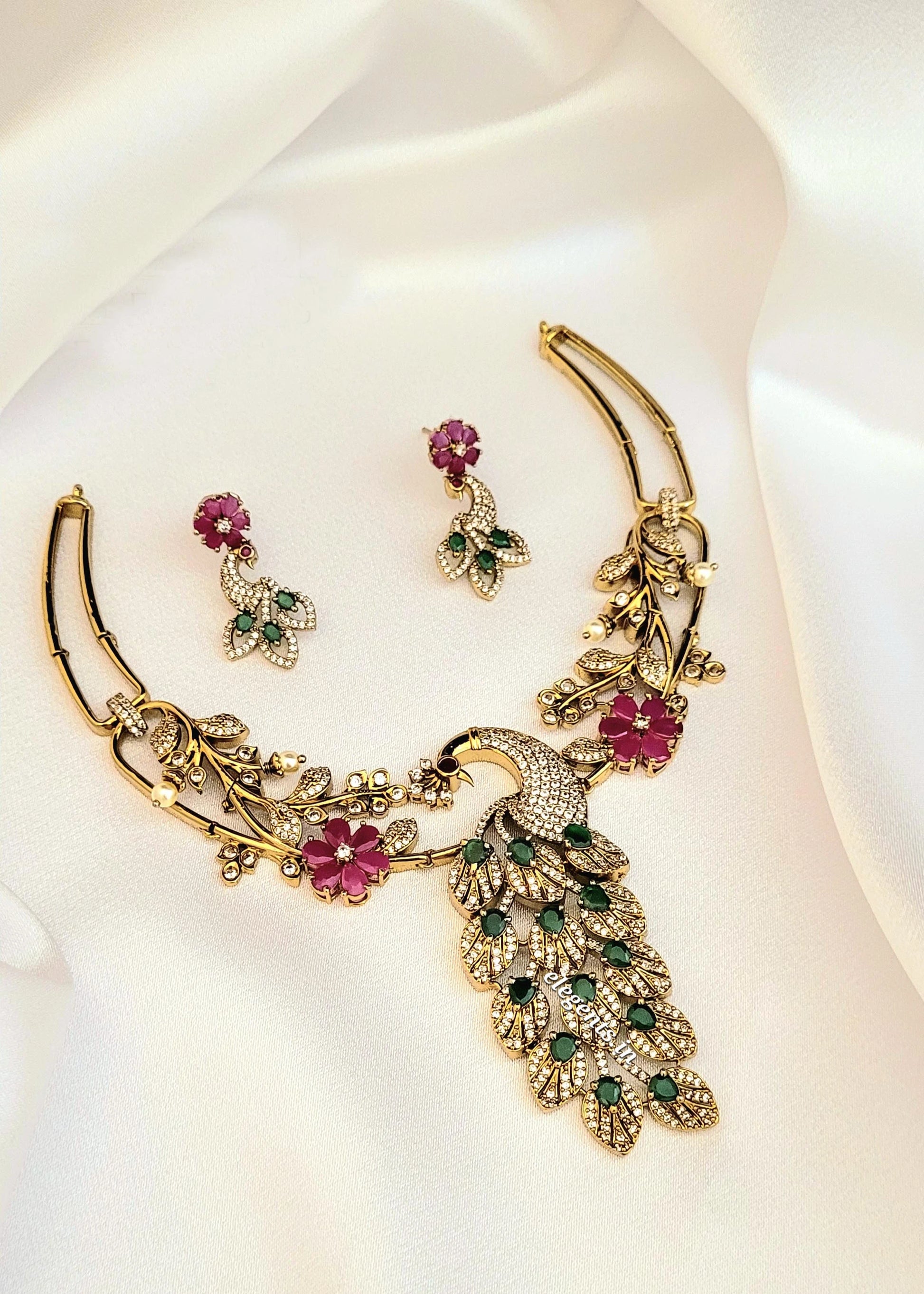 Elegents' Designer Peacock Necklace Set