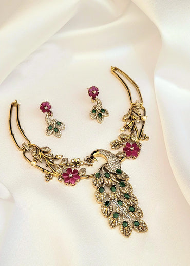 Elegents' Designer Peacock Necklace Set