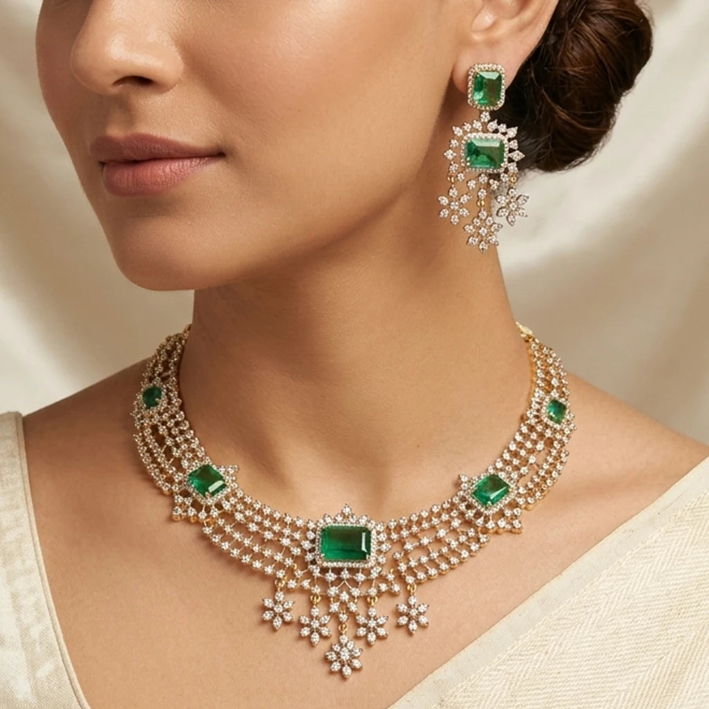 Elegents' Prince GJ Ad Stone Necklace Set