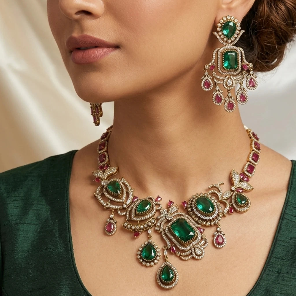 Elegents' Designer Stone Necklace Set
