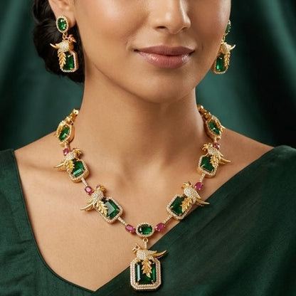 Elegents' Rama Blue Parrot Necklace Set