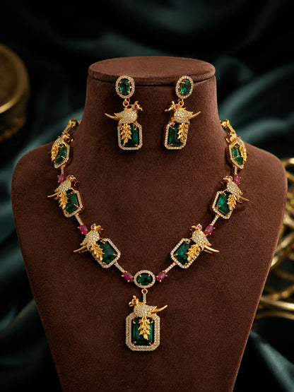 Elegents' Rama Blue Parrot Necklace Set