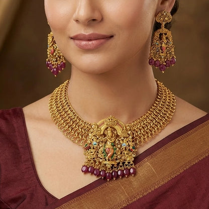 Elegents' Lord Krishna Temple Necklace set