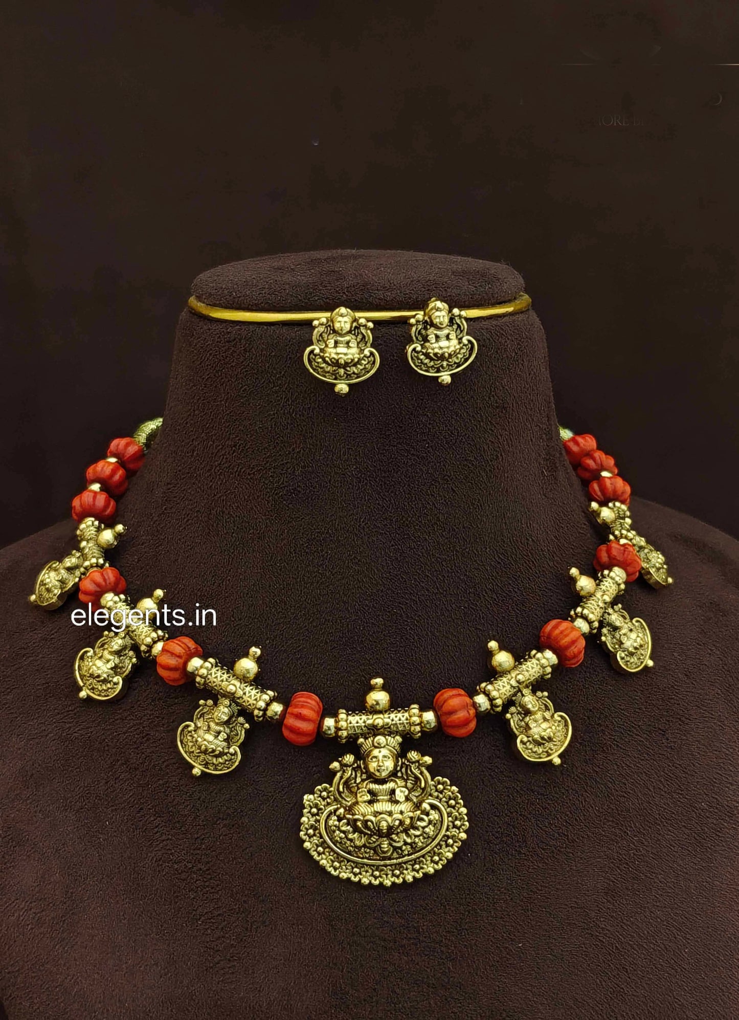 Elegents' Nakshi Coral Necklace Set
