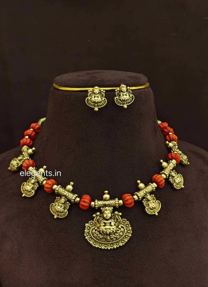 Elegents' Nakshi Coral Necklace Set