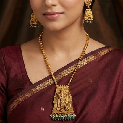 Elegents' Meenakshi Gold Beads Haram