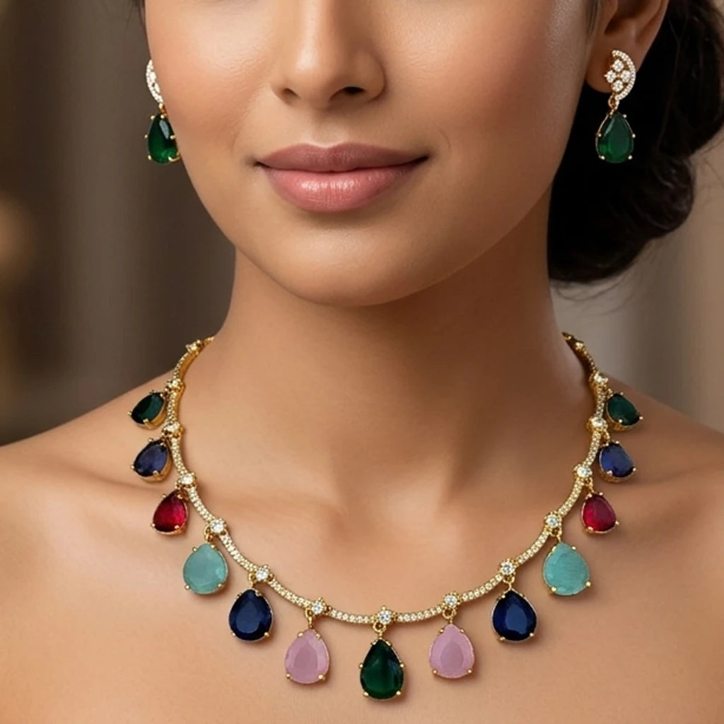 Elegents' Multi Color Drop Nk Set