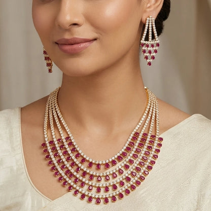 Elegents' Layer Ad Stone Necklace Set