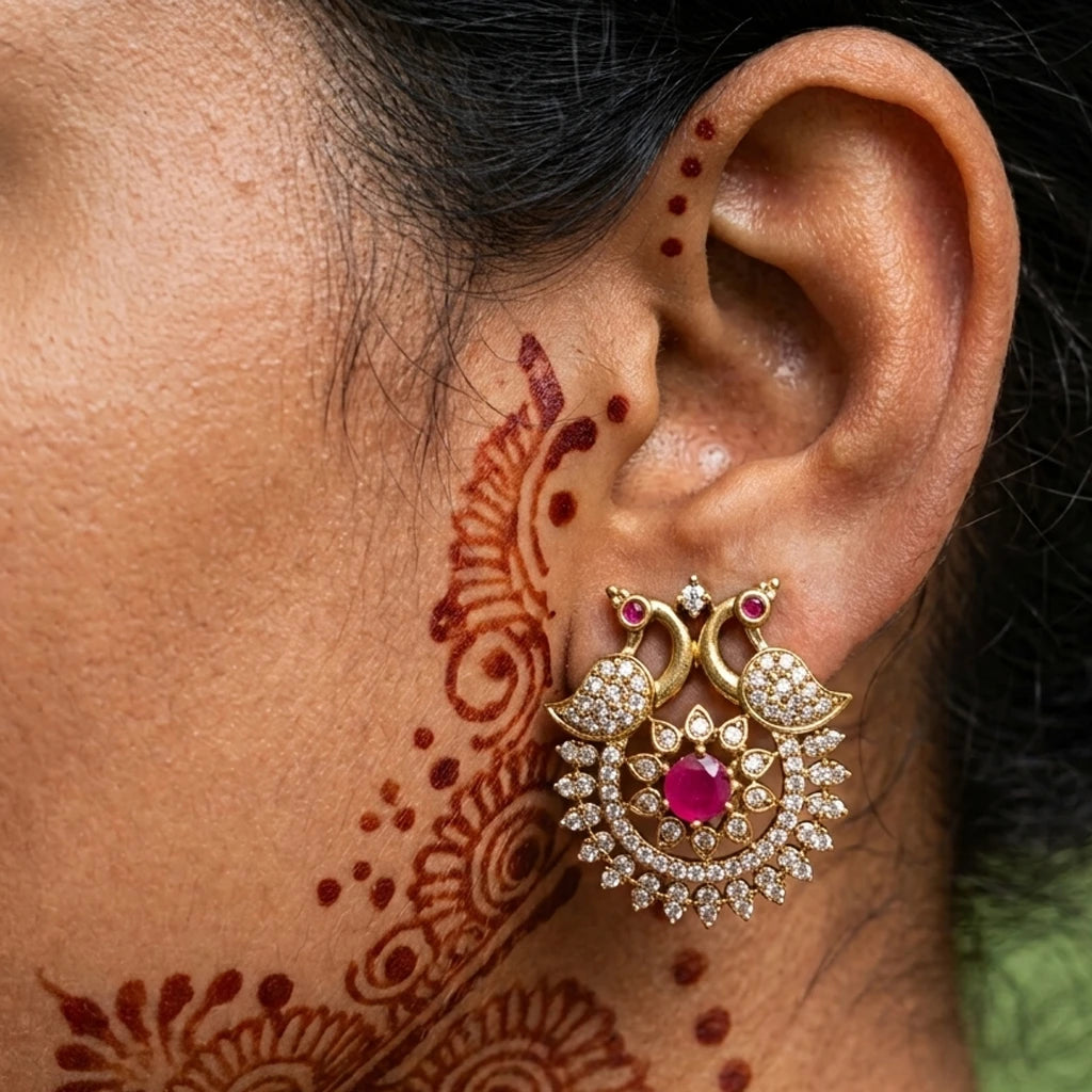 Elegents' AD Peacock Changeable Stud
