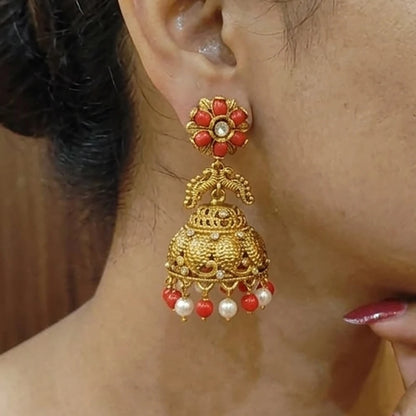Elegents' Coral Jhumka