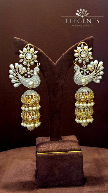 Elegents' Elegents Pigeon Pearl Drops Jumka