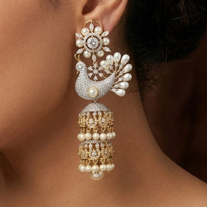 Elegents' Elegents Pigeon Pearl Drops Jumka
