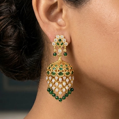 Elegents' Green Drop Jhumka