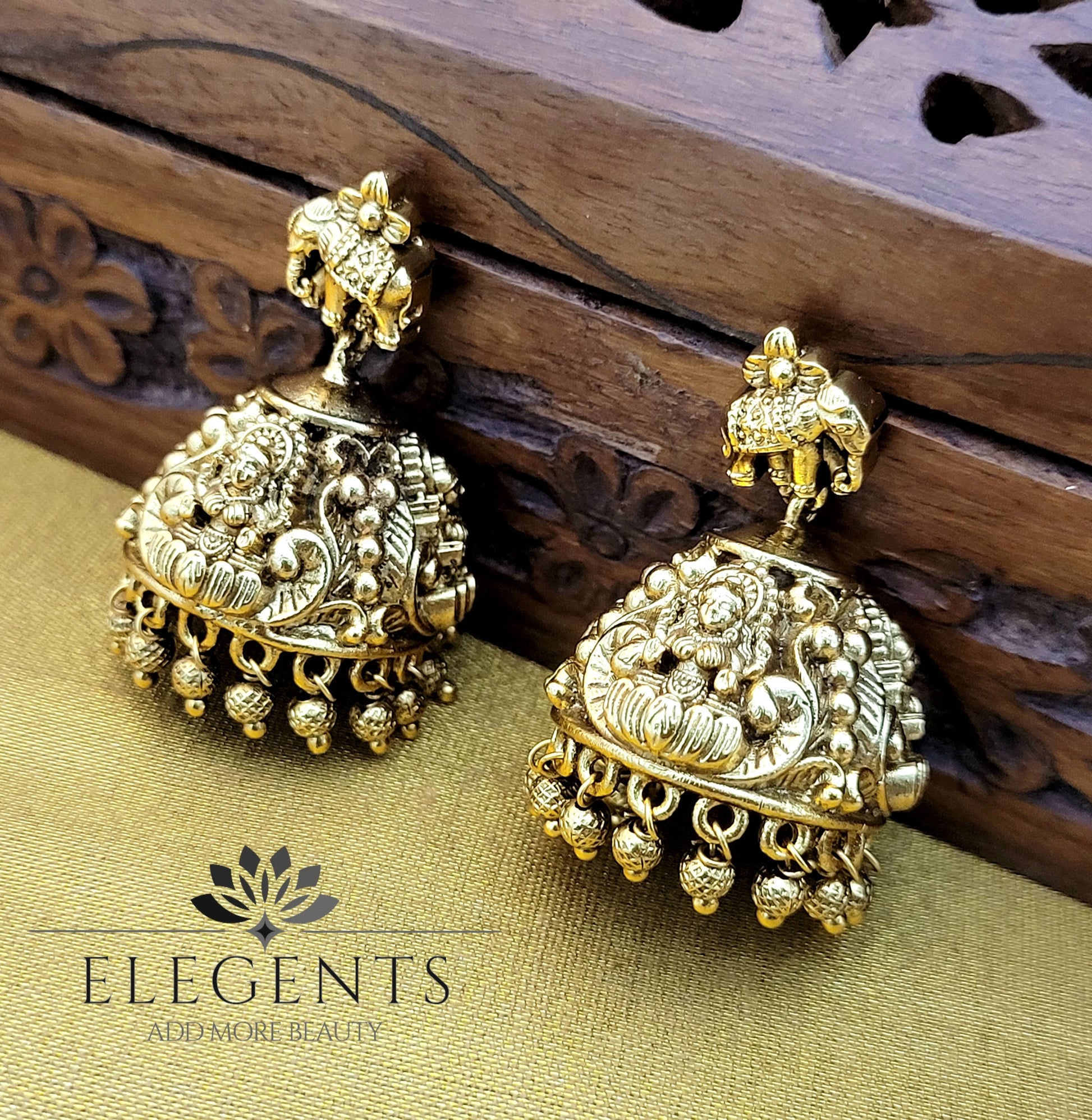 Elegents' Lakshmi With Elephant Wear Jhumka