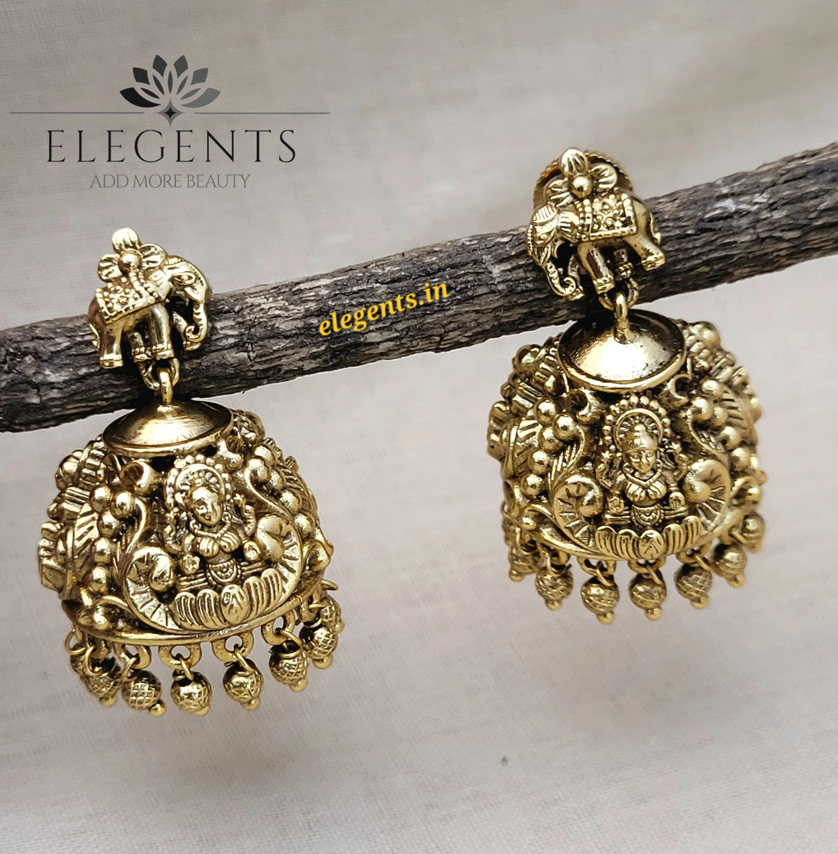 Elegents' Lakshmi With Elephant Wear Jhumka