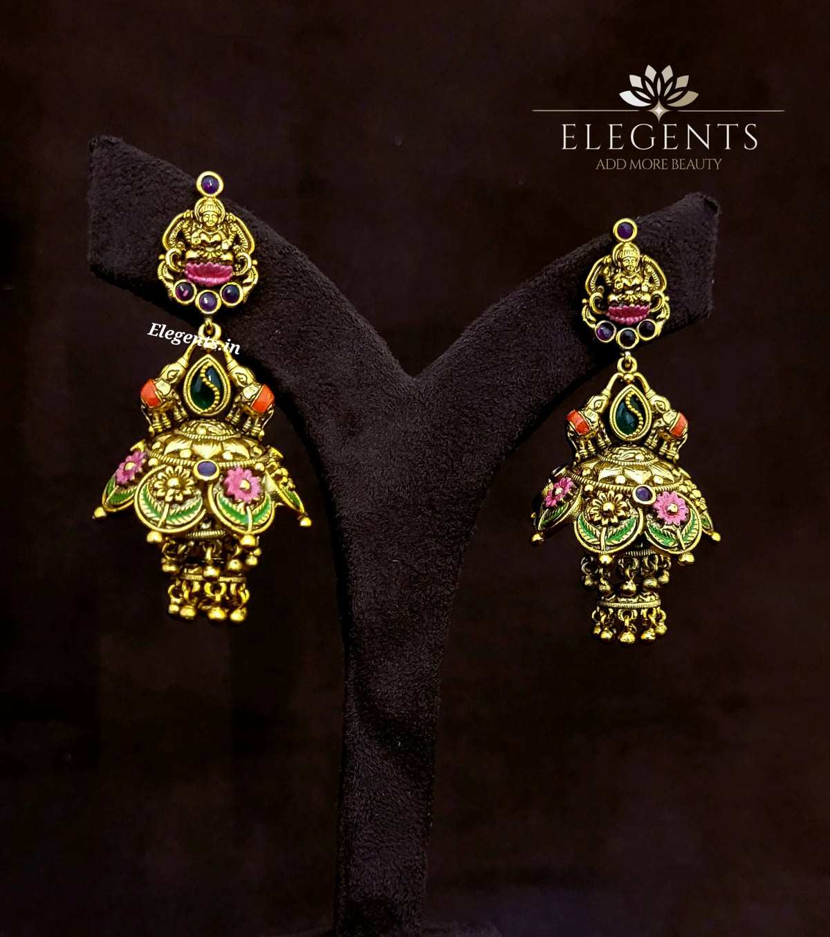 Elegents' Meenakari Jhumka