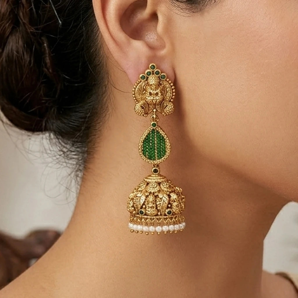 Elegents' Trending Lakshmi Jhumka Green