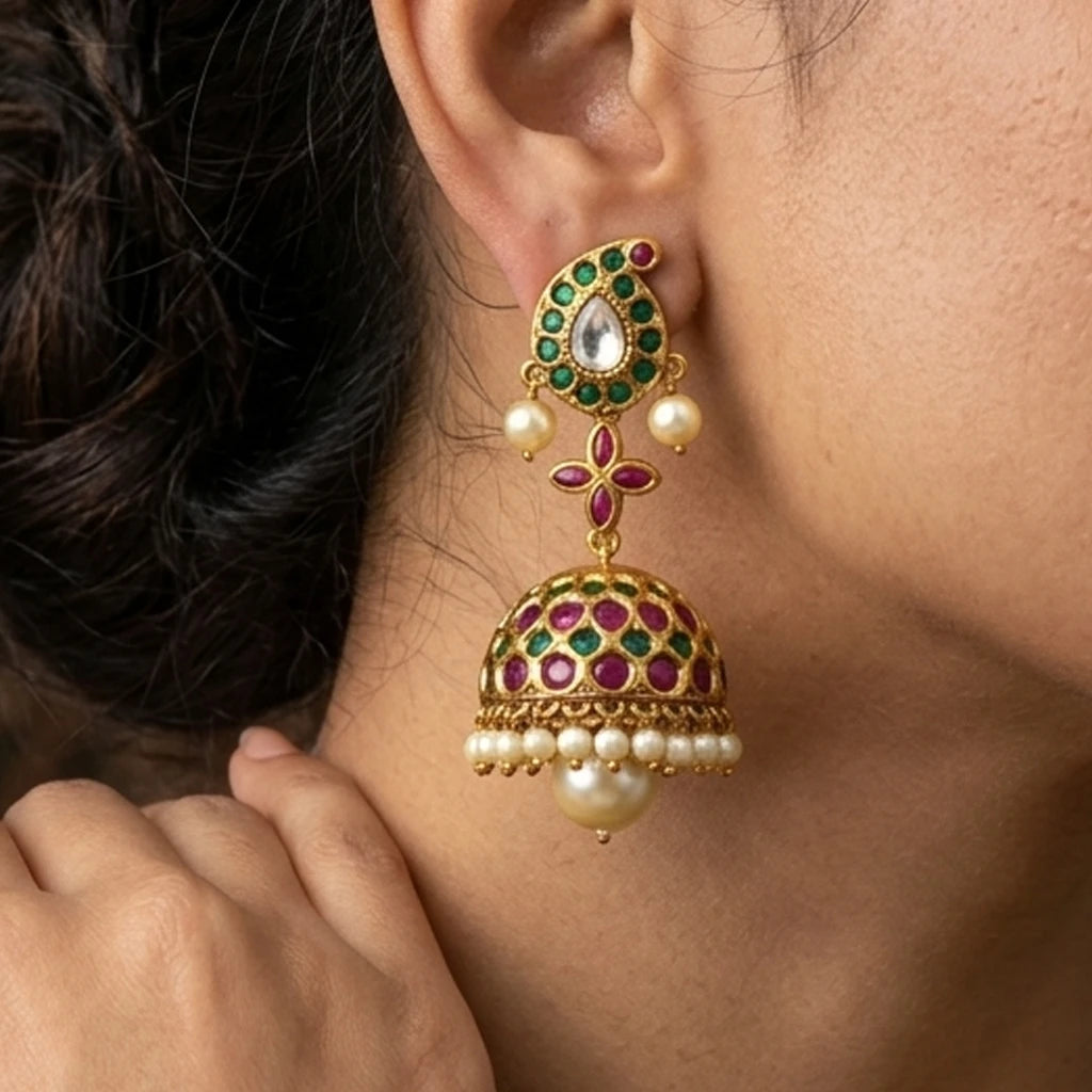 Elegents' Pearl Kemp Jhumka