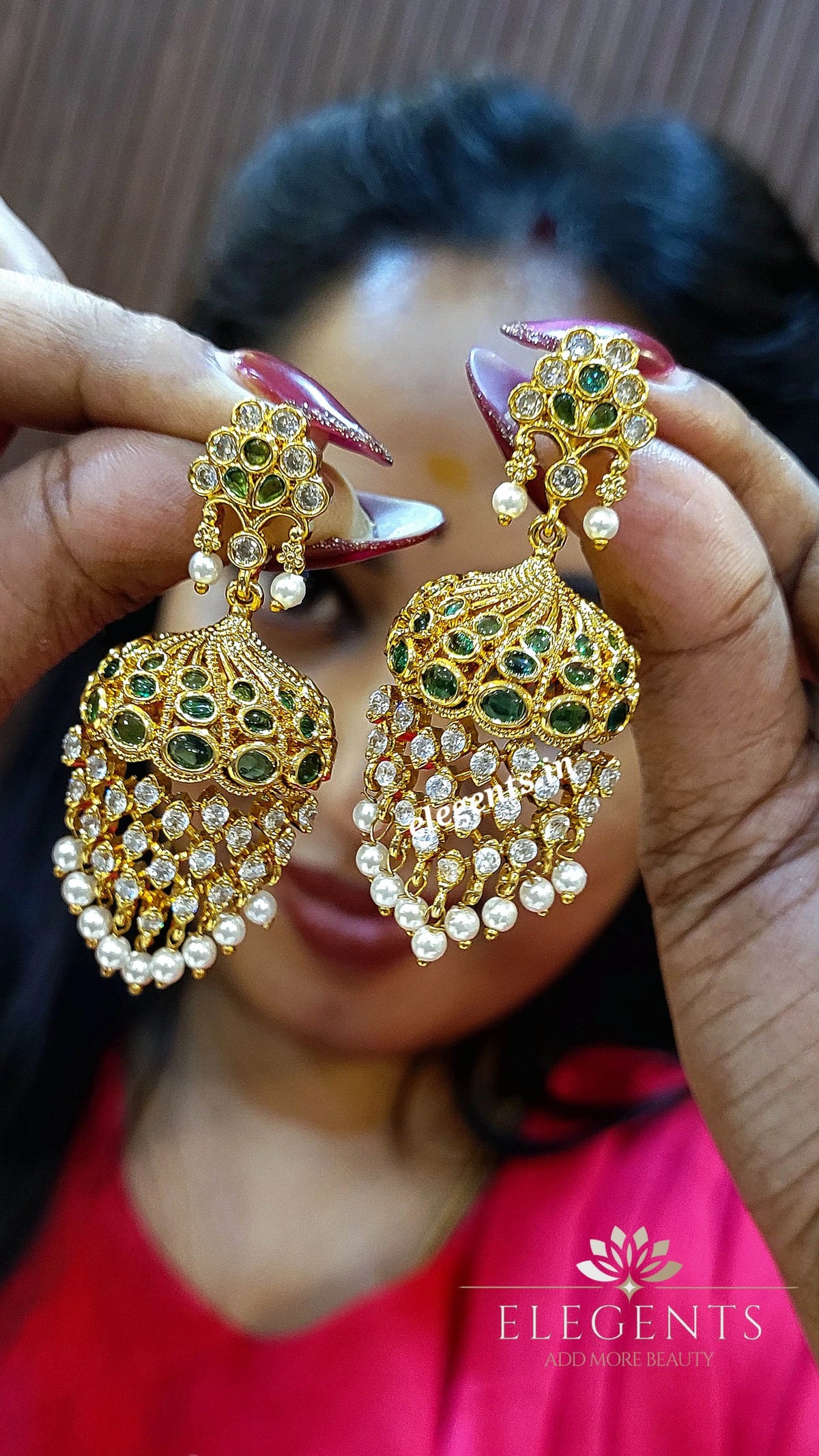 Elegents' Pearl Drop Jhumka