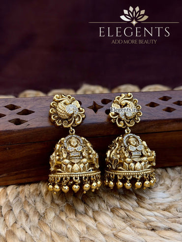 Elegents' Nakshi Stone Jhumka