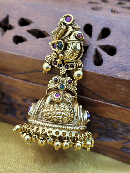 Elegents' Nakshi Peacock Jhumka Earring Set
