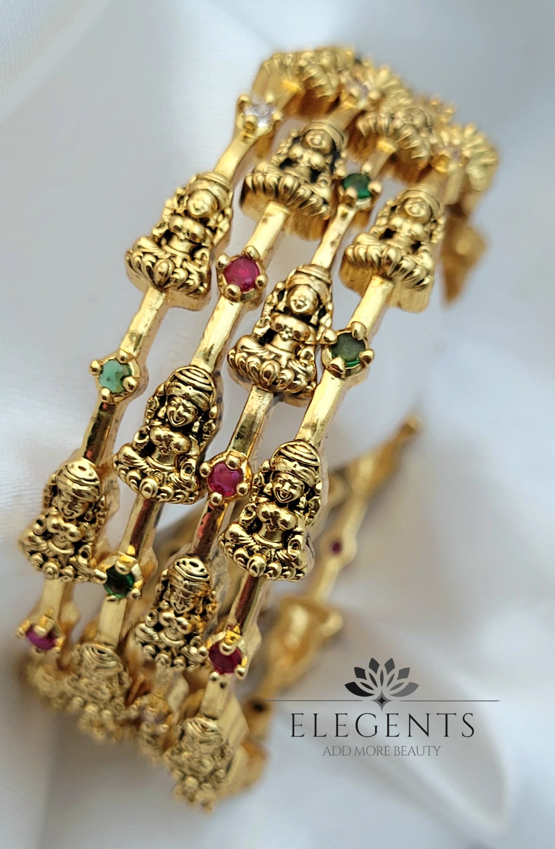 Elegents' Vara Lakshmi Multi Color Bangle (Set Of 4 Bangale)